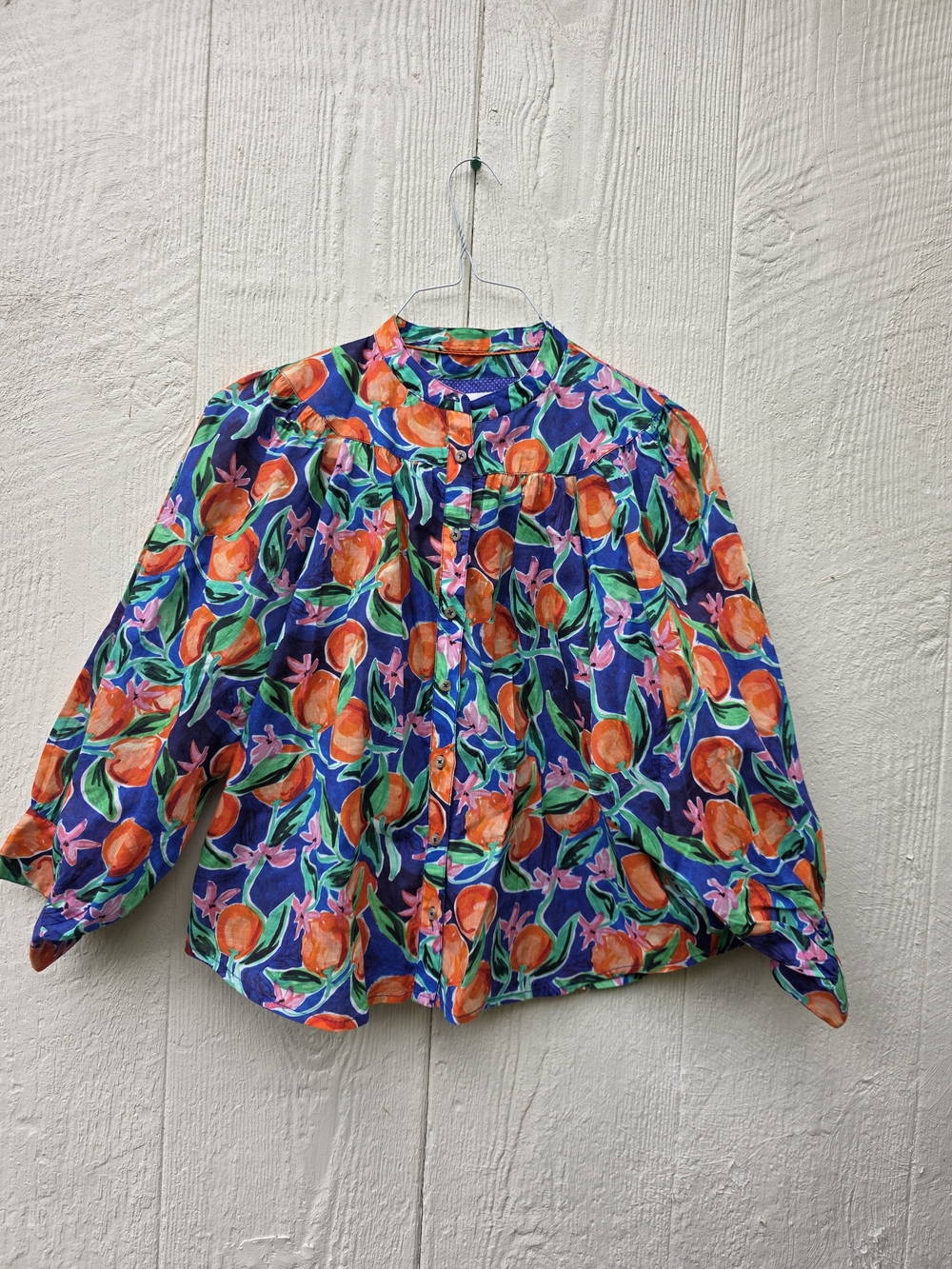 Anthropologie Grace Poole Pooley Printed Colorful Blouse Size Small
